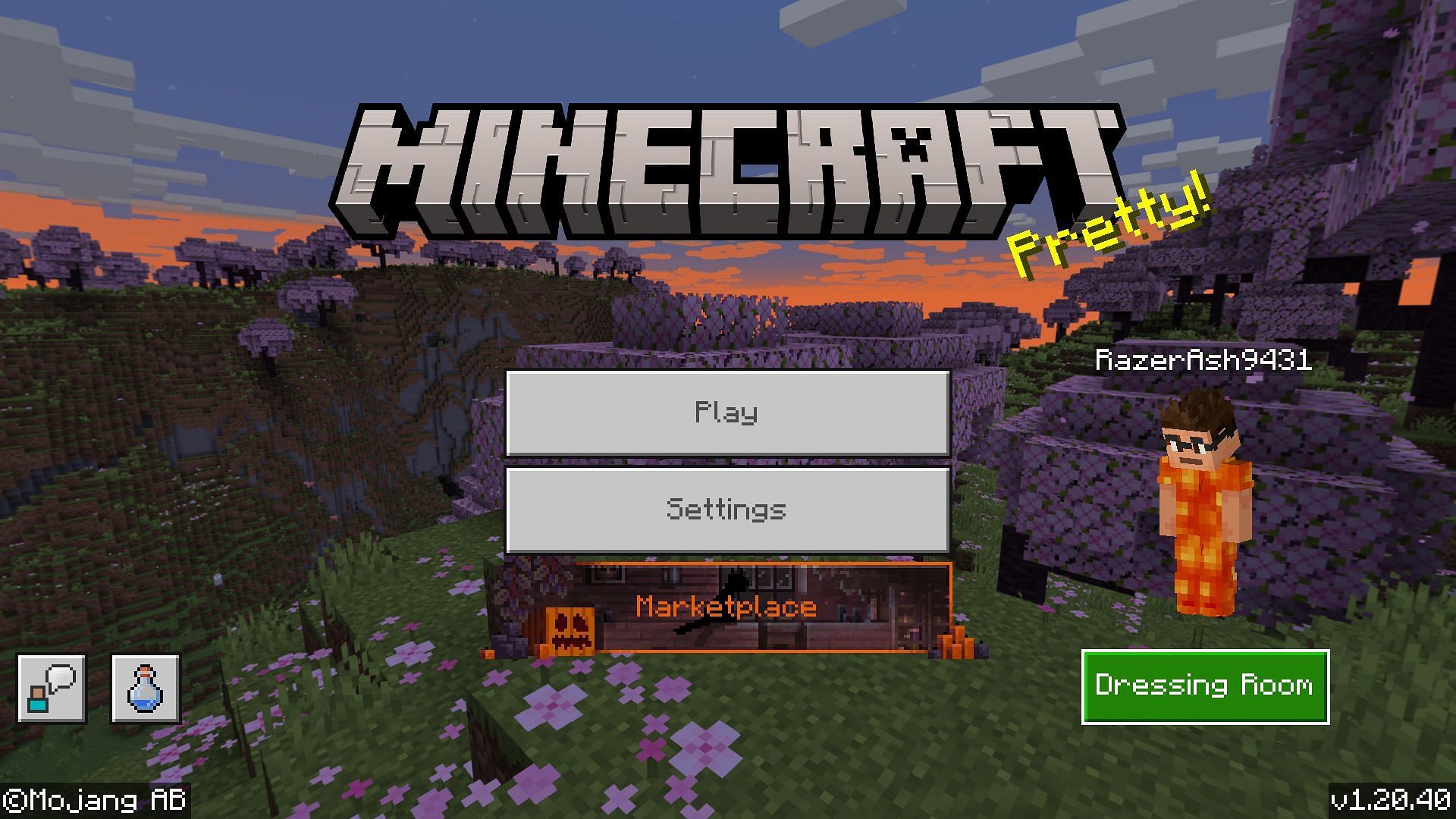 Open Minecraft Bedrock Edition and head over to dressing room (Image via Mojang)